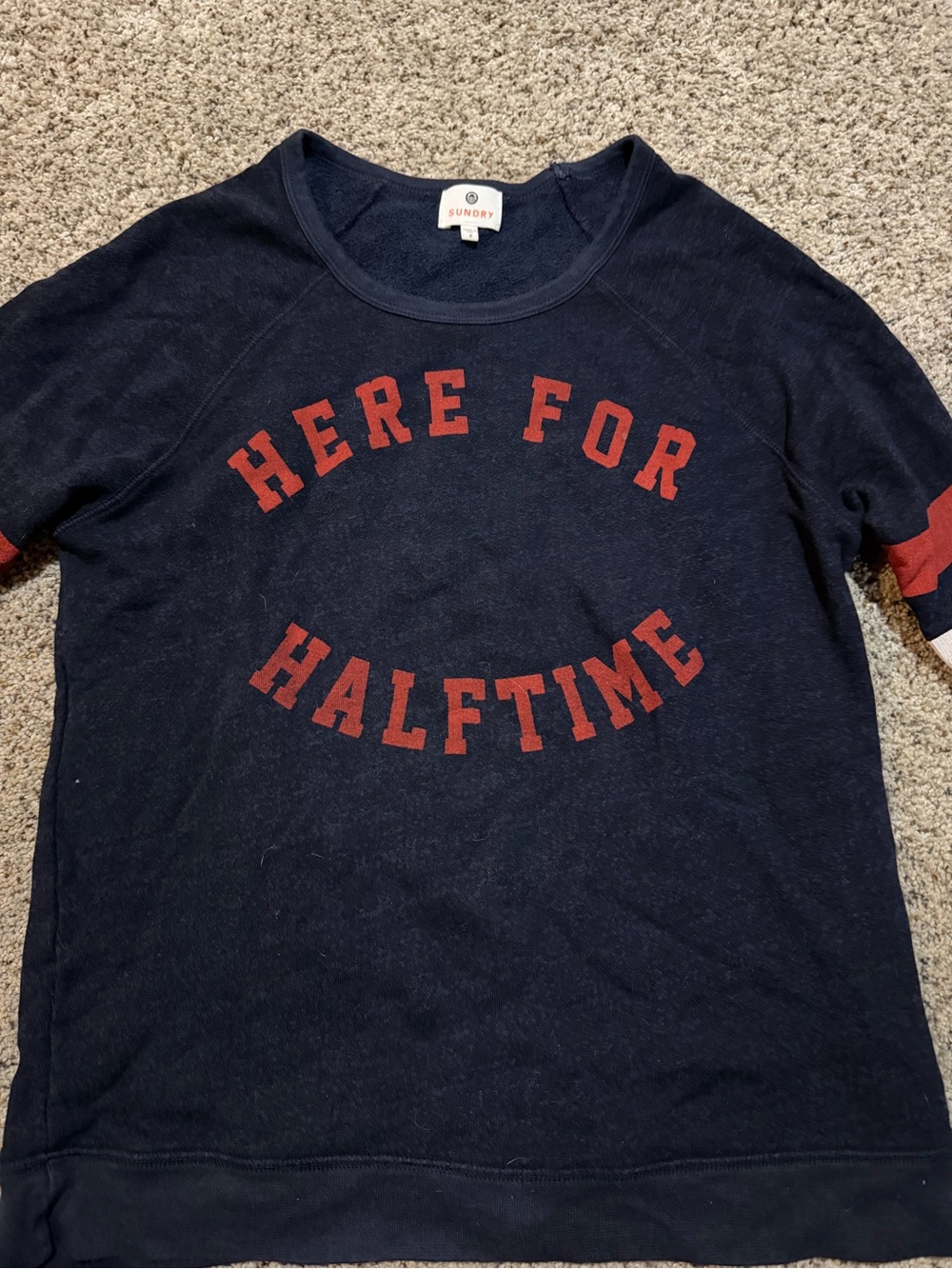 Sundry "Here For Halftime" Navy Sweatshirt